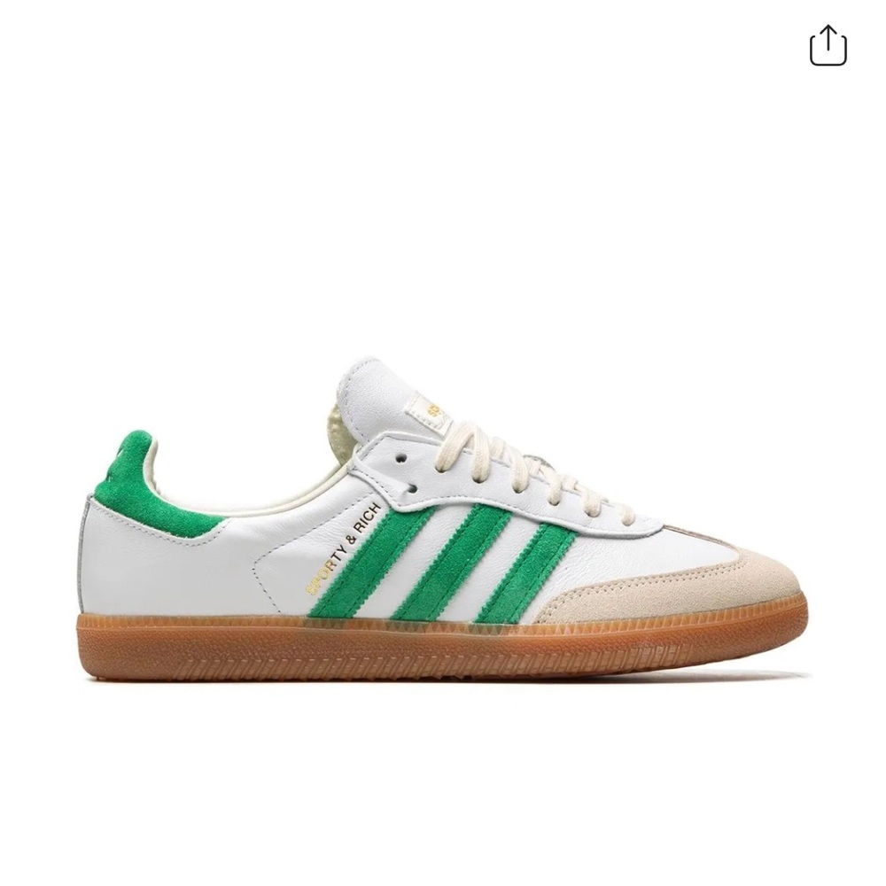 Adidas Sporty & Rich Sambas low top sneakers white green size 6 men’s women’s 7 - Picture 4 of 16